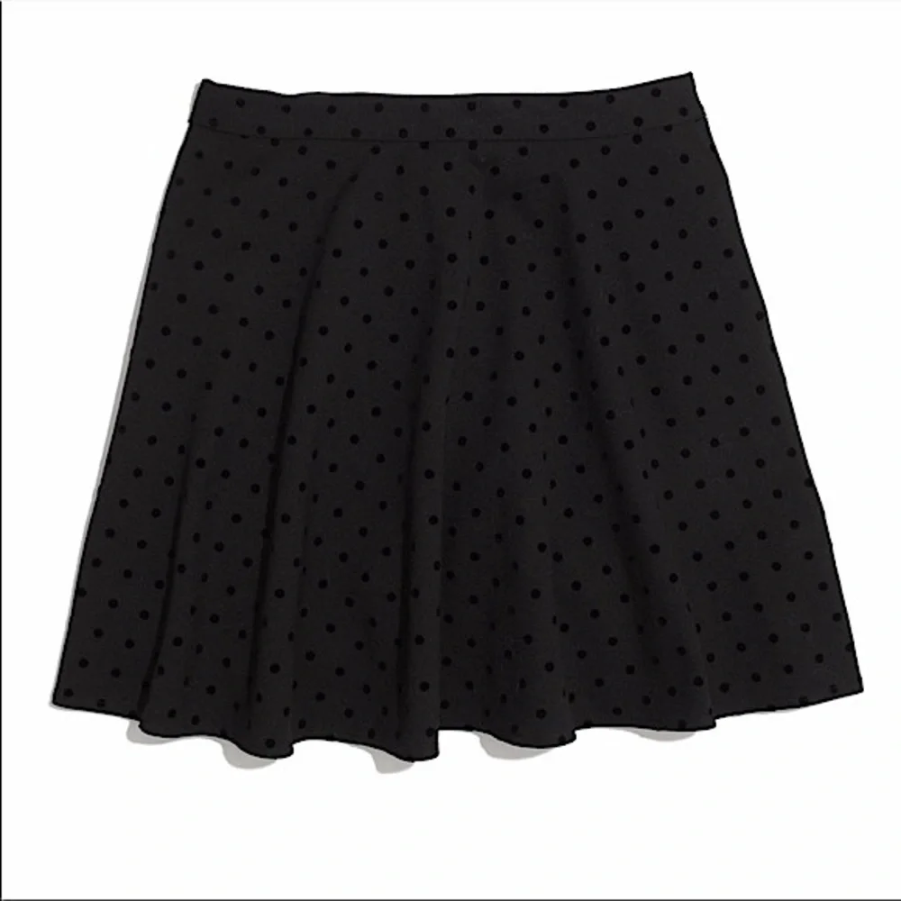 MADEWELL black Velvetdot skater mini skirt size 0 like new